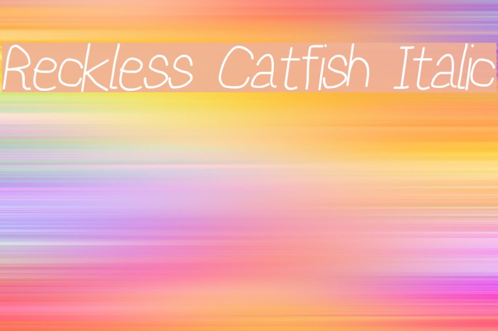 Reckless Catfish Italic Font examples