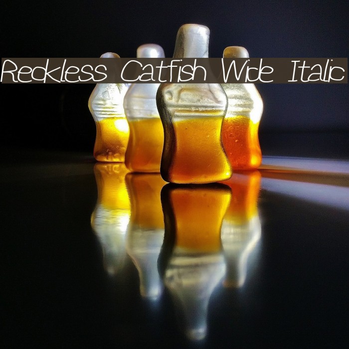 Reckless Catfish Wide Italic Font examples