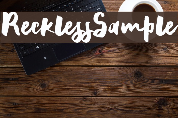 RecklessSample Font examples
