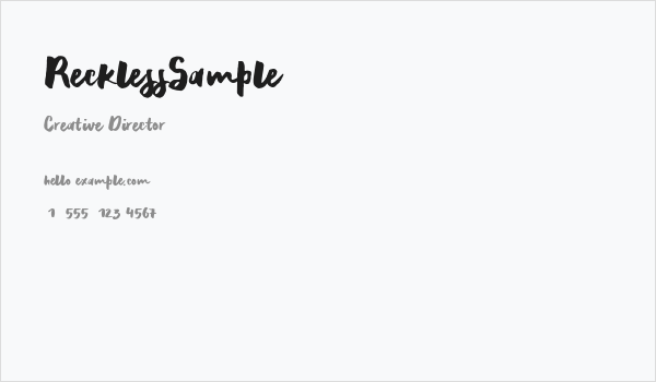RecklessSample Business Card