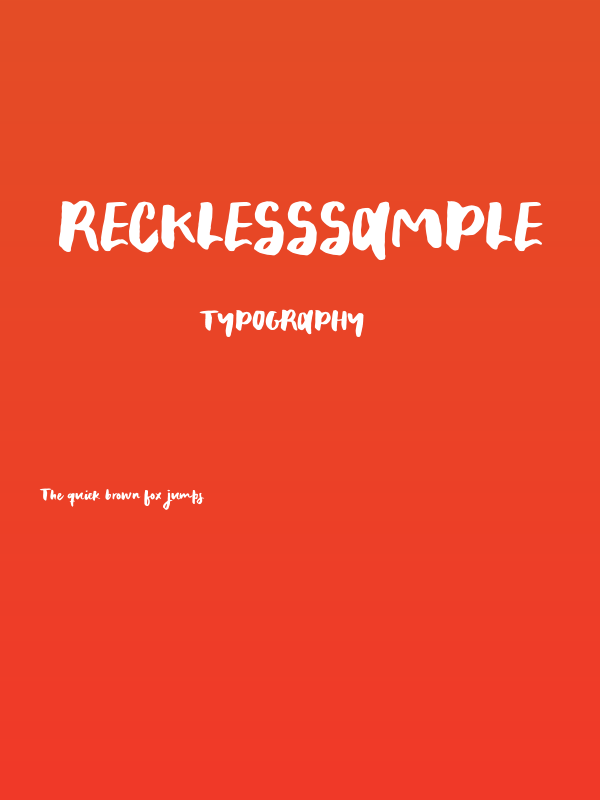 RecklessSample Poster