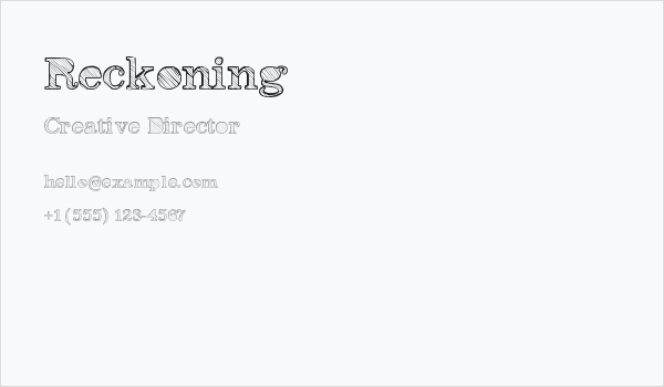 Reckoning Business Card