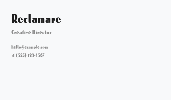 Reclamare Business Card