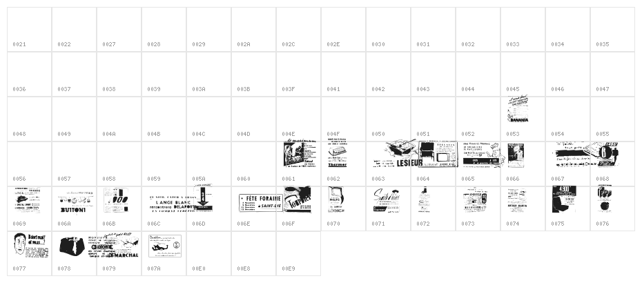 Reclame Character Map
