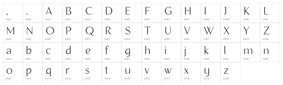 Recline Light Demo Character Map