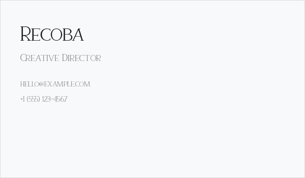 Recoba Business Card