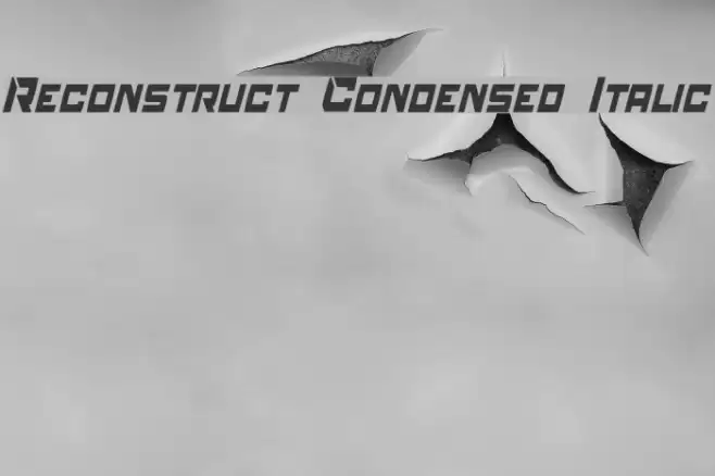 Reconstruct Condensed Italic Font examples