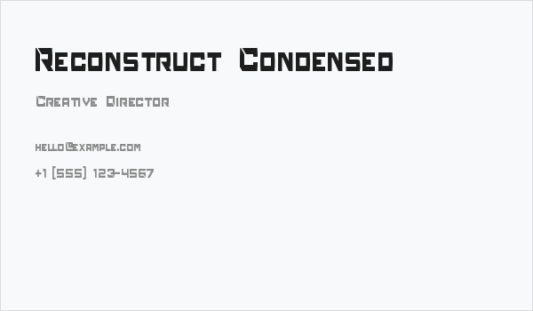 Reconstruct Condensed Business Card