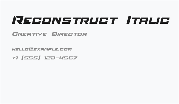 Reconstruct Italic Business Card