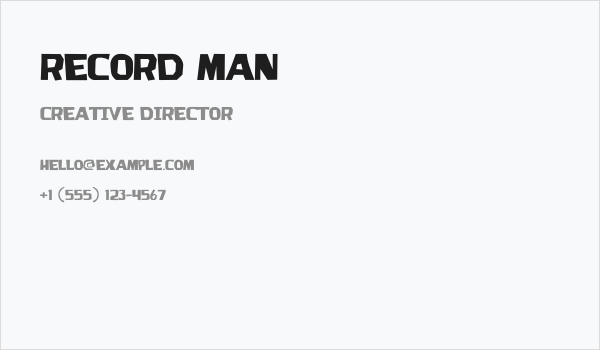 Record Man Business Card
