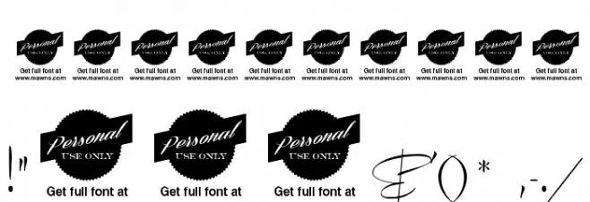 Recorda Script Personal Use Only Font OTHER CHARS