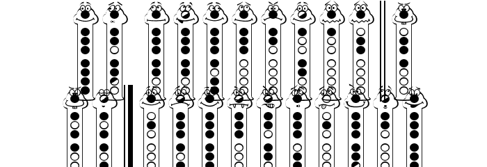 Recorder Faces Font LOWERCASE
