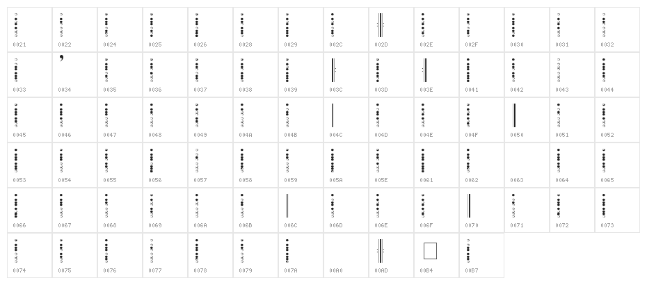 Recorder Font Character Map