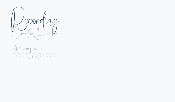 Recording Business Card