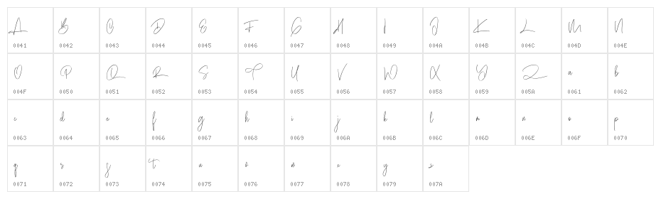 Red Chute Free Font Regular Character Map