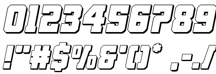 Red Delicious 3D Italic Font OTHER CHARS
