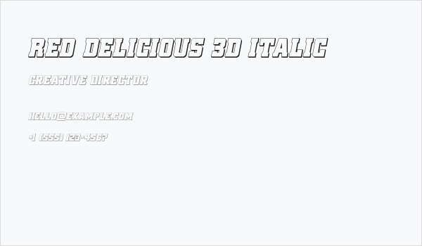 Red Delicious 3D Italic Business Card