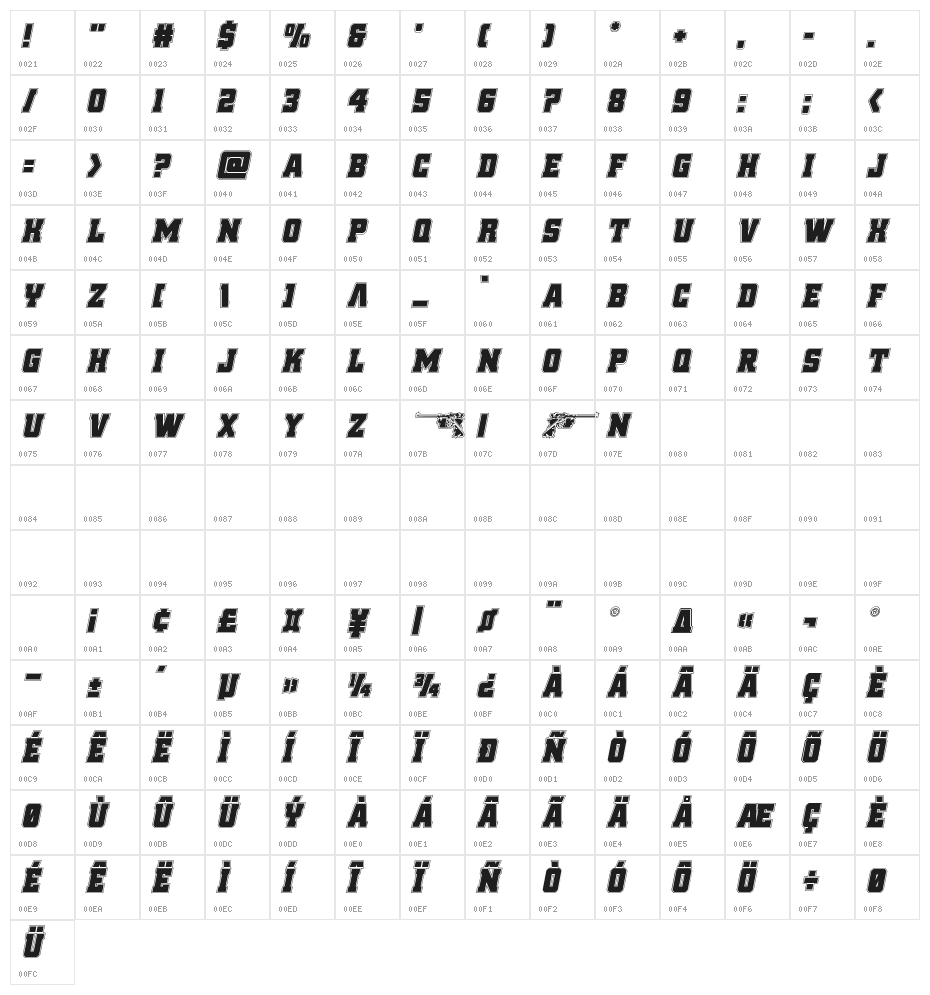 Red Delicious Academy Italic Character Map
