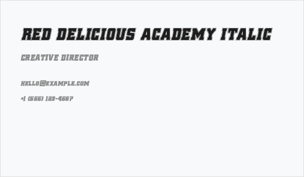 Red Delicious Academy Italic Business Card
