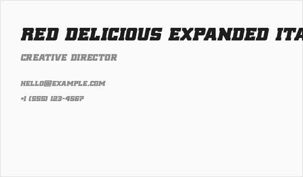 Red Delicious Expanded Italic Business Card