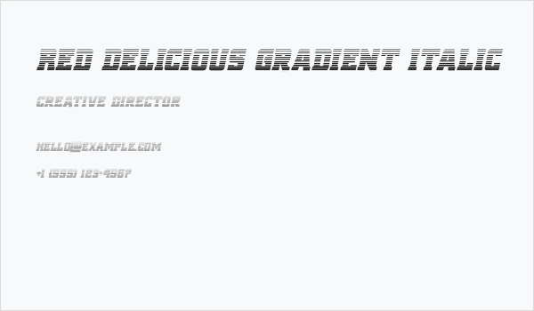 Red Delicious Gradient Italic Business Card