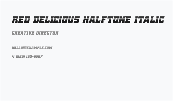 Red Delicious Halftone Italic Business Card
