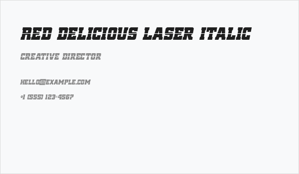 Red Delicious Laser Italic Business Card