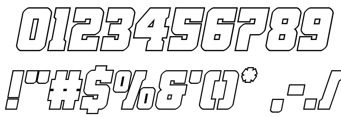 Red Delicious Outline Italic Font OTHER CHARS