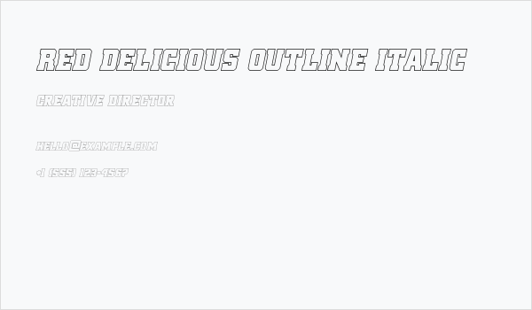 Red Delicious Outline Italic Business Card