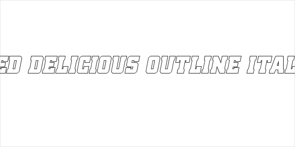 Red Delicious Outline Italic Logo