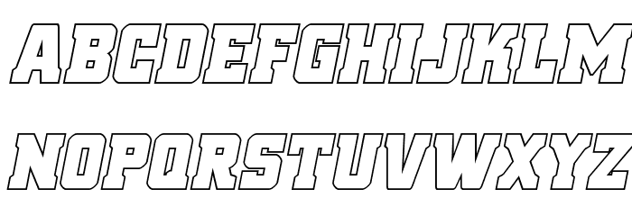 Red Delicious Outline Italic Font LOWERCASE