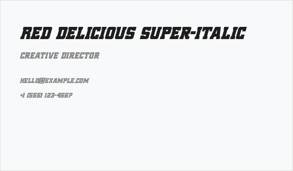 Red Delicious Super-Italic Business Card
