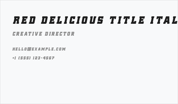 Red Delicious Title Italic Business Card