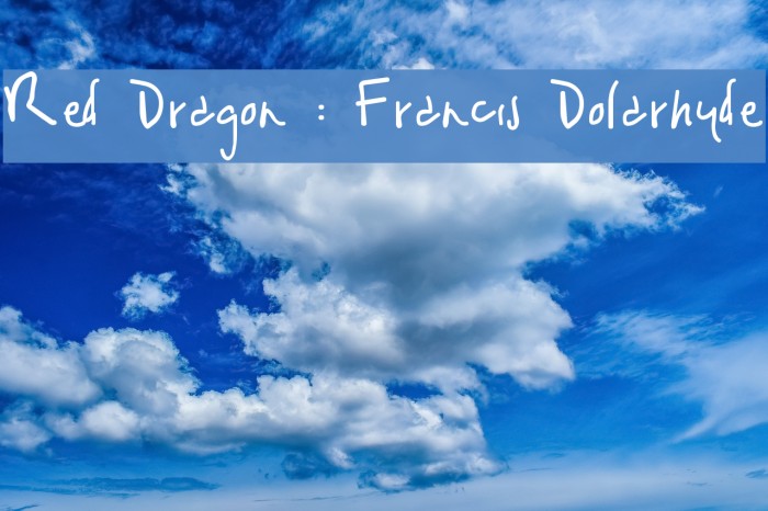 Red Dragon : Francis Dolarhyde Schriftart examples