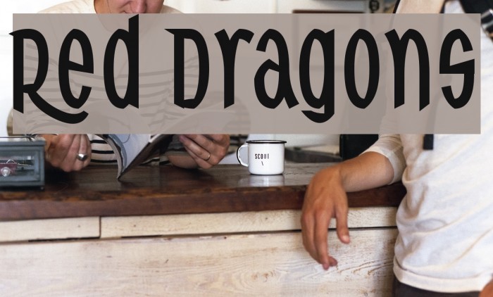 Red Dragons Schriftart examples