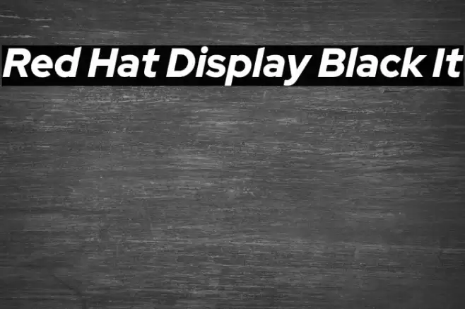 Red Hat Display Black It Font examples