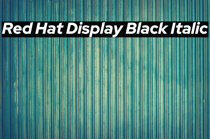 Red Hat Display Black Italic Example 1