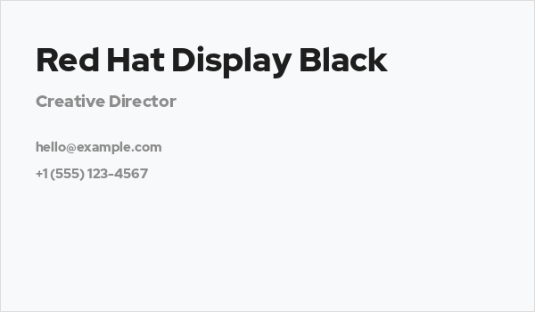 Red Hat Display Black Business Card