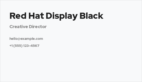 Red Hat Display Black Business Card