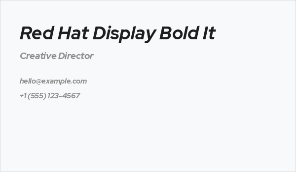 Red Hat Display Bold It Business Card
