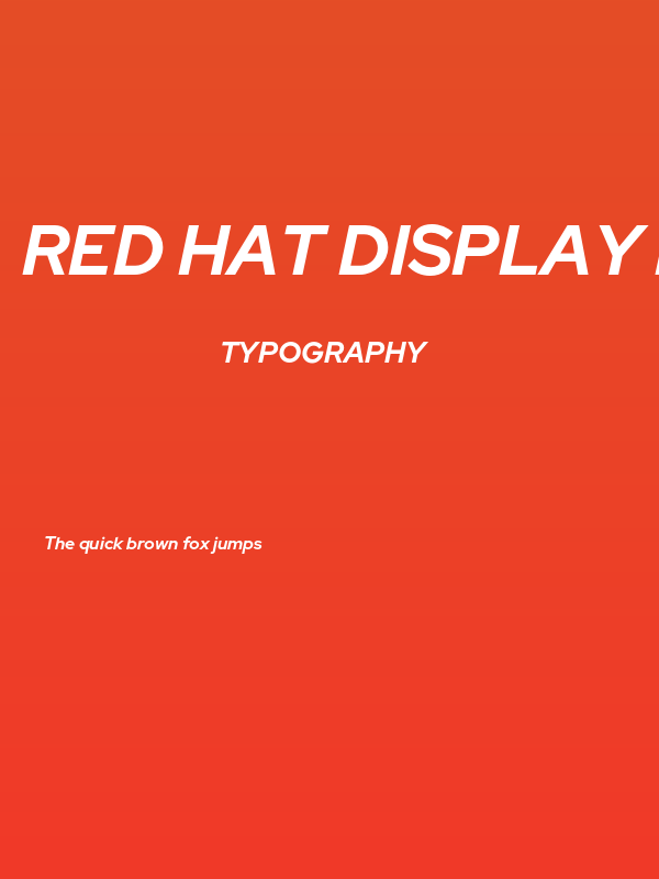 Red Hat Display Bold Italic Poster