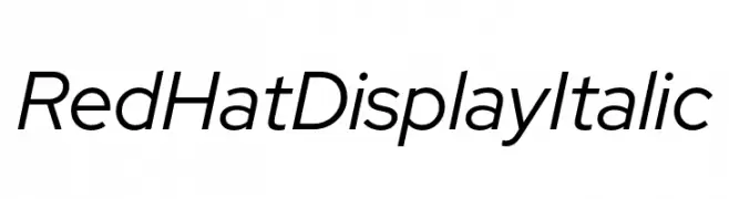 Red Hat Display Italic  नि: शुल्क फ़ॉन्ट्स डाउनलोड