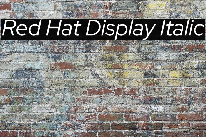Red Hat Display Italic Example 1