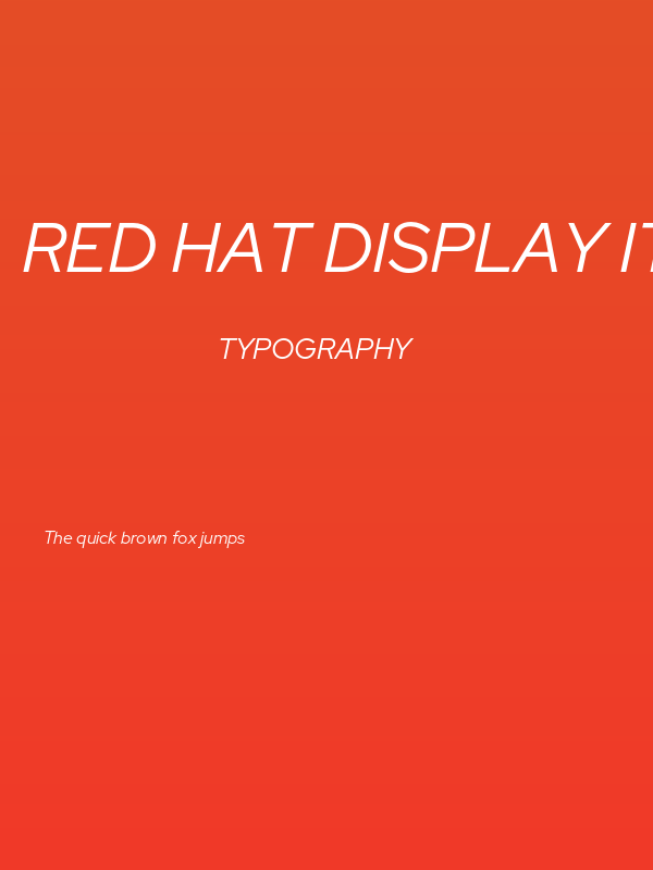 Red Hat Display Italic Poster