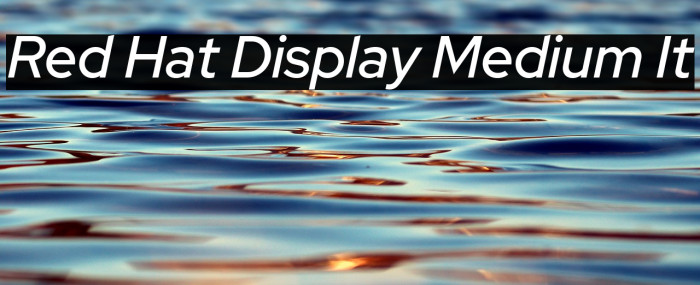 Red Hat Display Medium It Font examples
