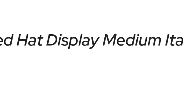 Red Hat Display Medium Italic Logo