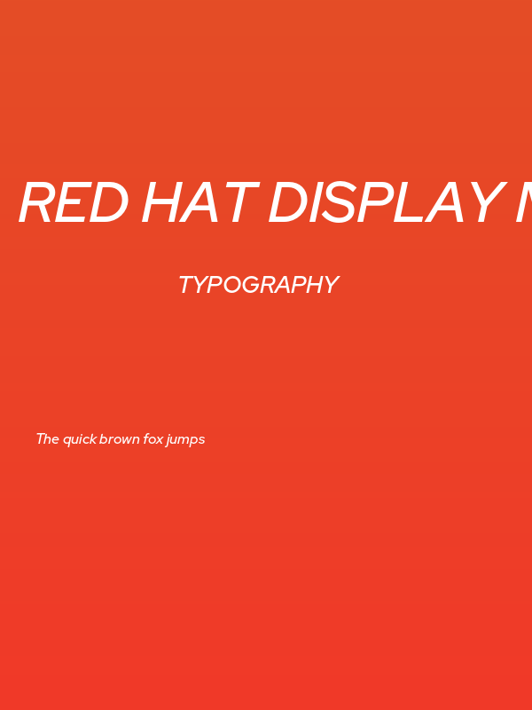 Red Hat Display Medium Italic Poster
