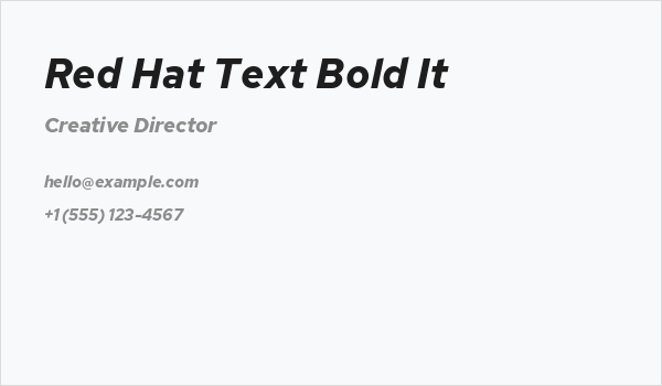 Red Hat Text Bold It Business Card