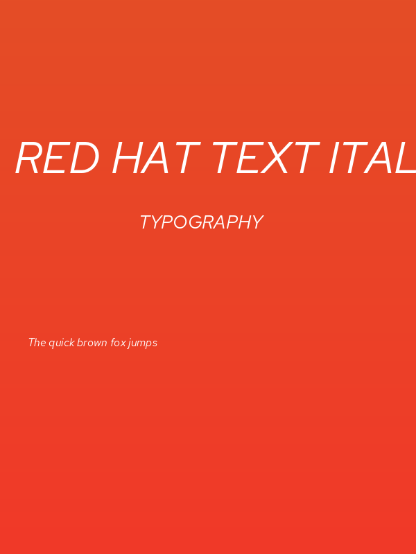 Red Hat Text Italic Poster