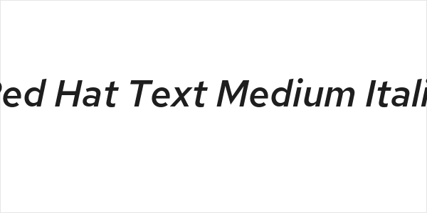 Red Hat Text Medium Italic Logo